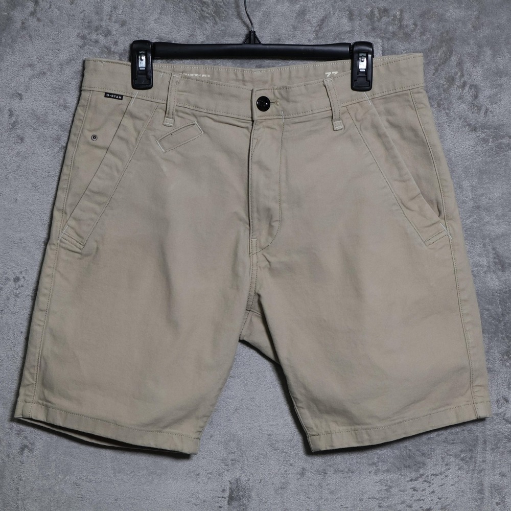 G-STAR RAW Shorts Mens 33 Beige Bronson 2.0 Slim Chino Stretch Canvas 9 Inseam